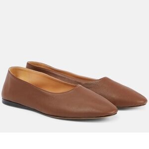 $1,290 The Row Ballet Flats Light Brown Leather EU 38.5 US 8.5  BNWB
